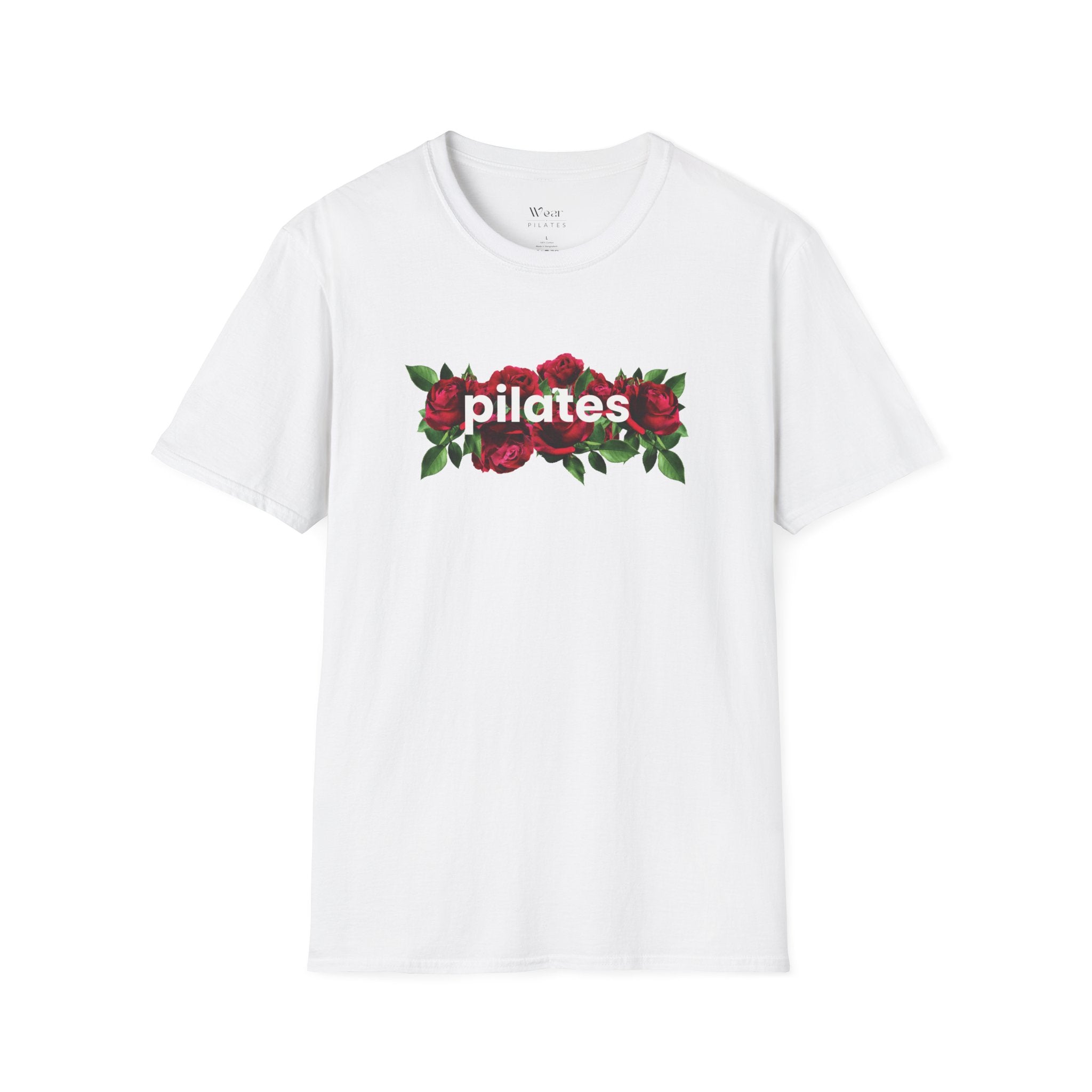 Pilates Floral T-Shirt — Roses Graphic Tee for Fitness & Wellness