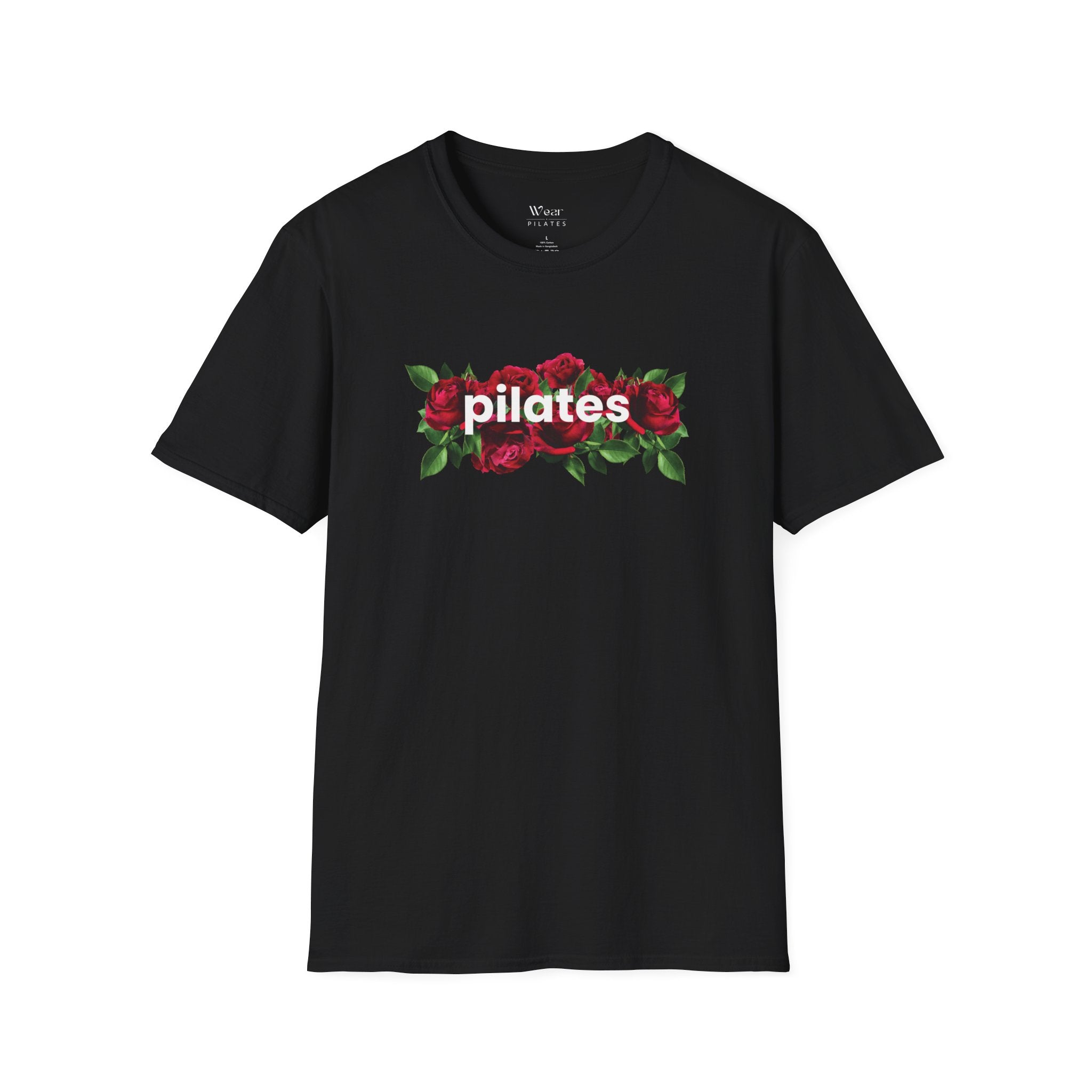 Pilates Floral T-Shirt — Roses Graphic Tee for Fitness & Wellness