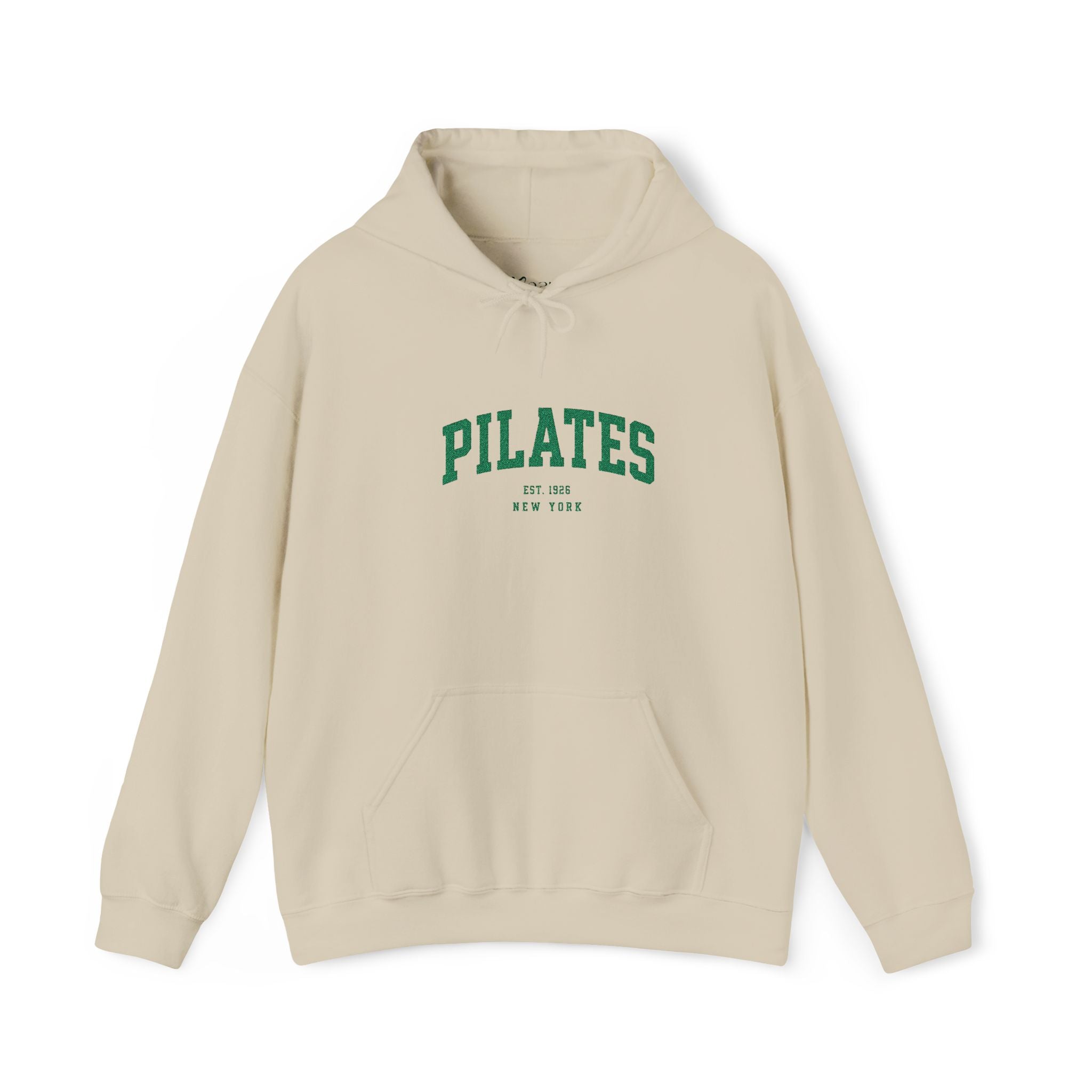 Pilates Hoodie - Vintage Green 'Pilates' Athletic Pullover