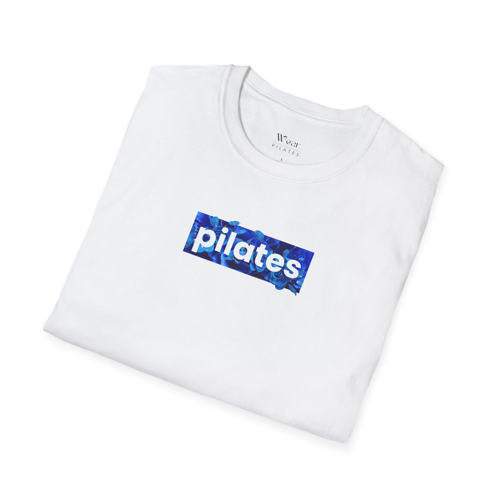 Pilates Blue Tie-Dye Box T-Shirt — Fitness Tee for Pilates Lovers