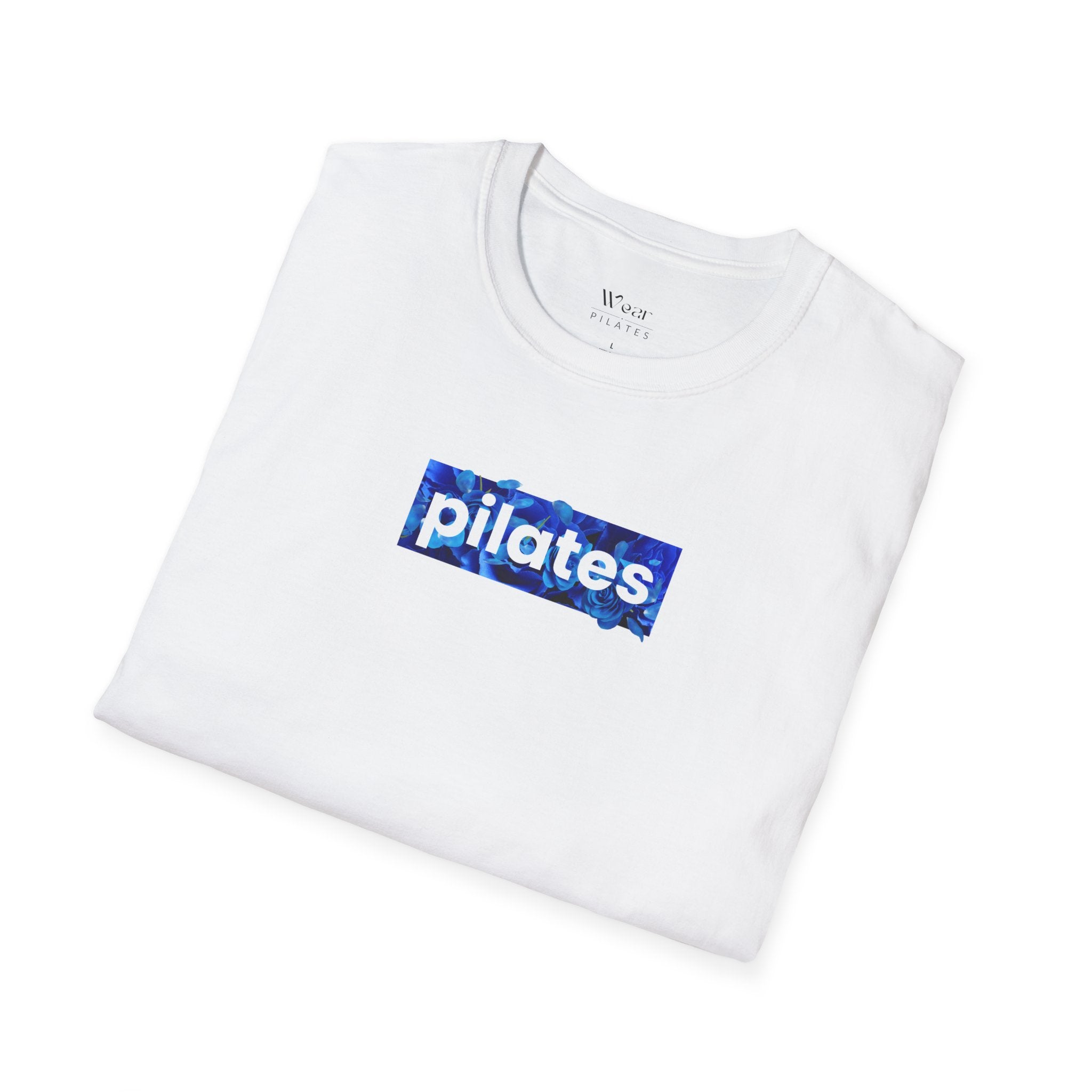 Pilates Blue Tie-Dye Box T-Shirt — Fitness Tee for Pilates Lovers