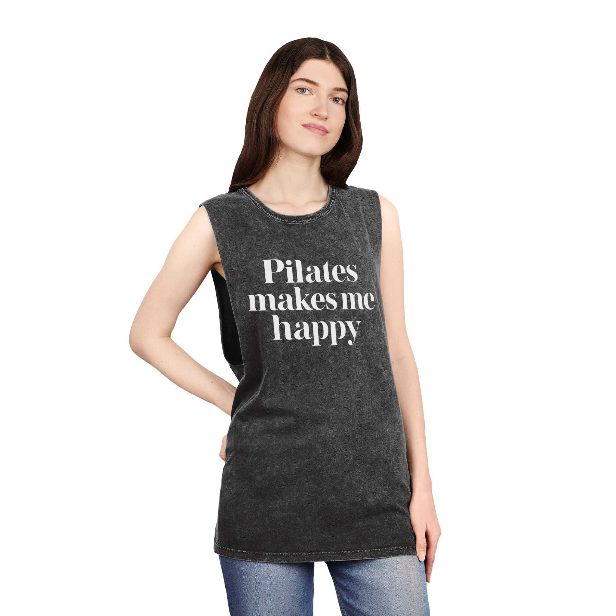 Pilates Health Club Stonewash Tank — Vintage Fitness Tank Top