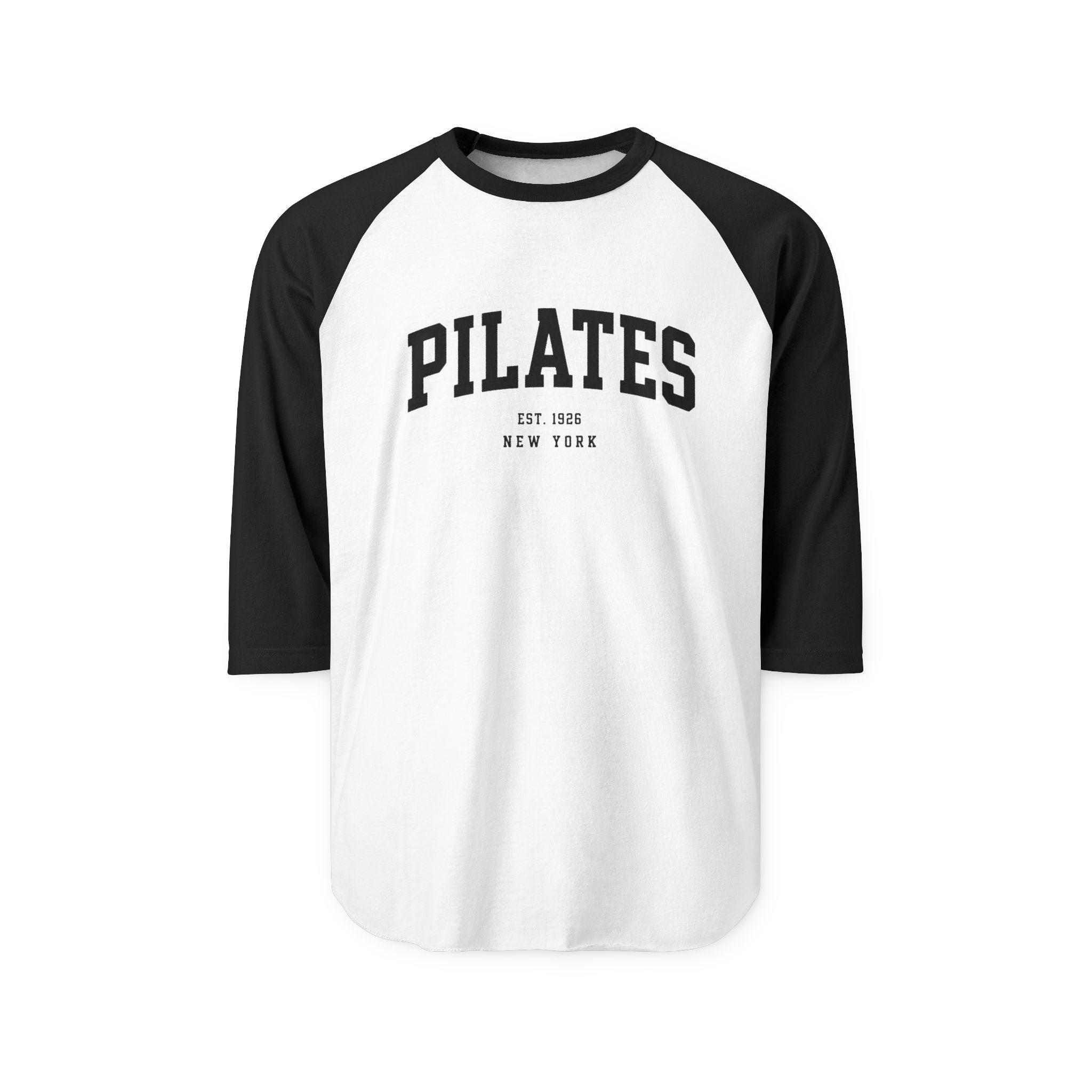 Pilates Raglan Shirt — Athletic 3/4 Sleeve Workout Tee