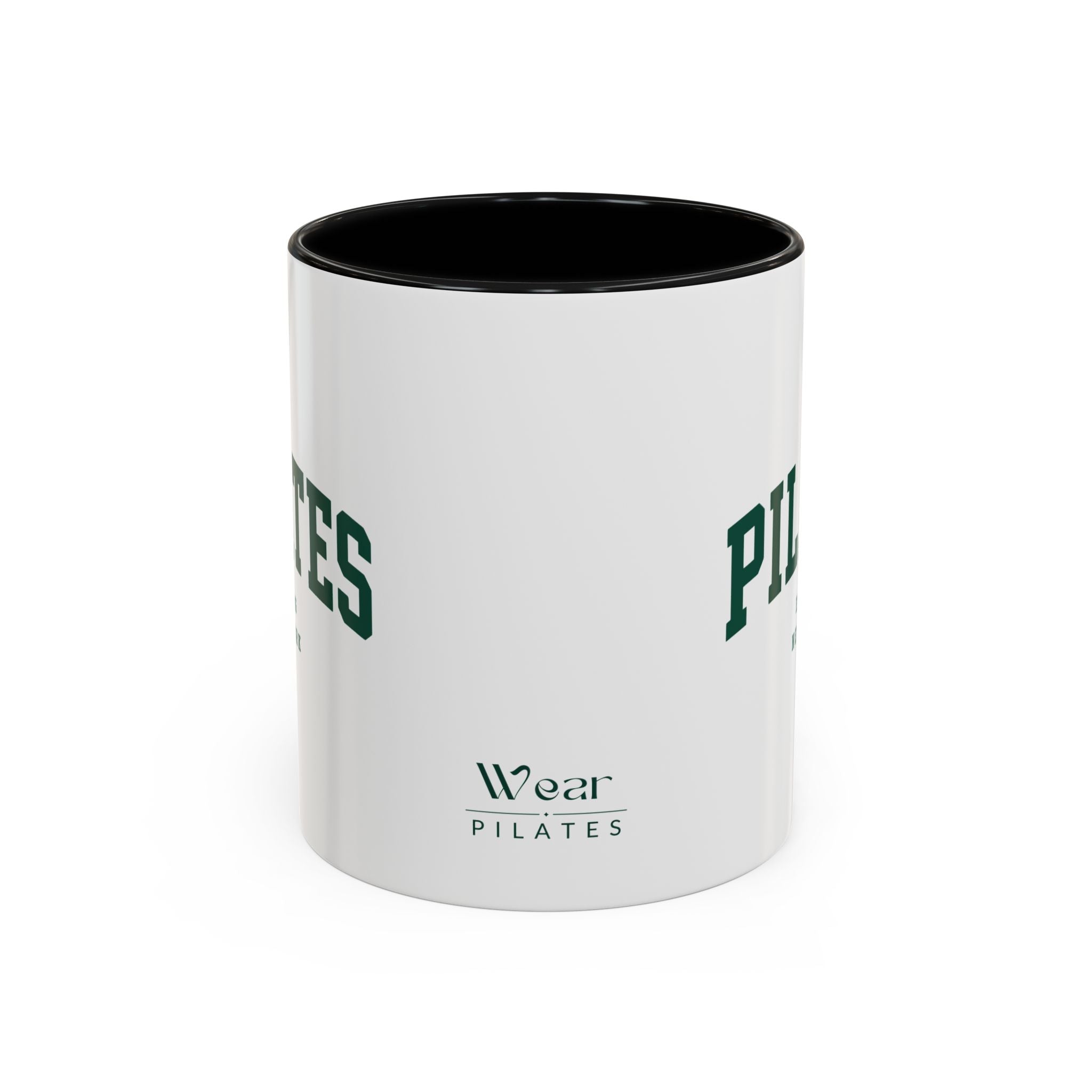 Pilates Accent Coffee Mug — 'PILATES' Collegiate Design, Wear Pilates Logo (11/15oz)