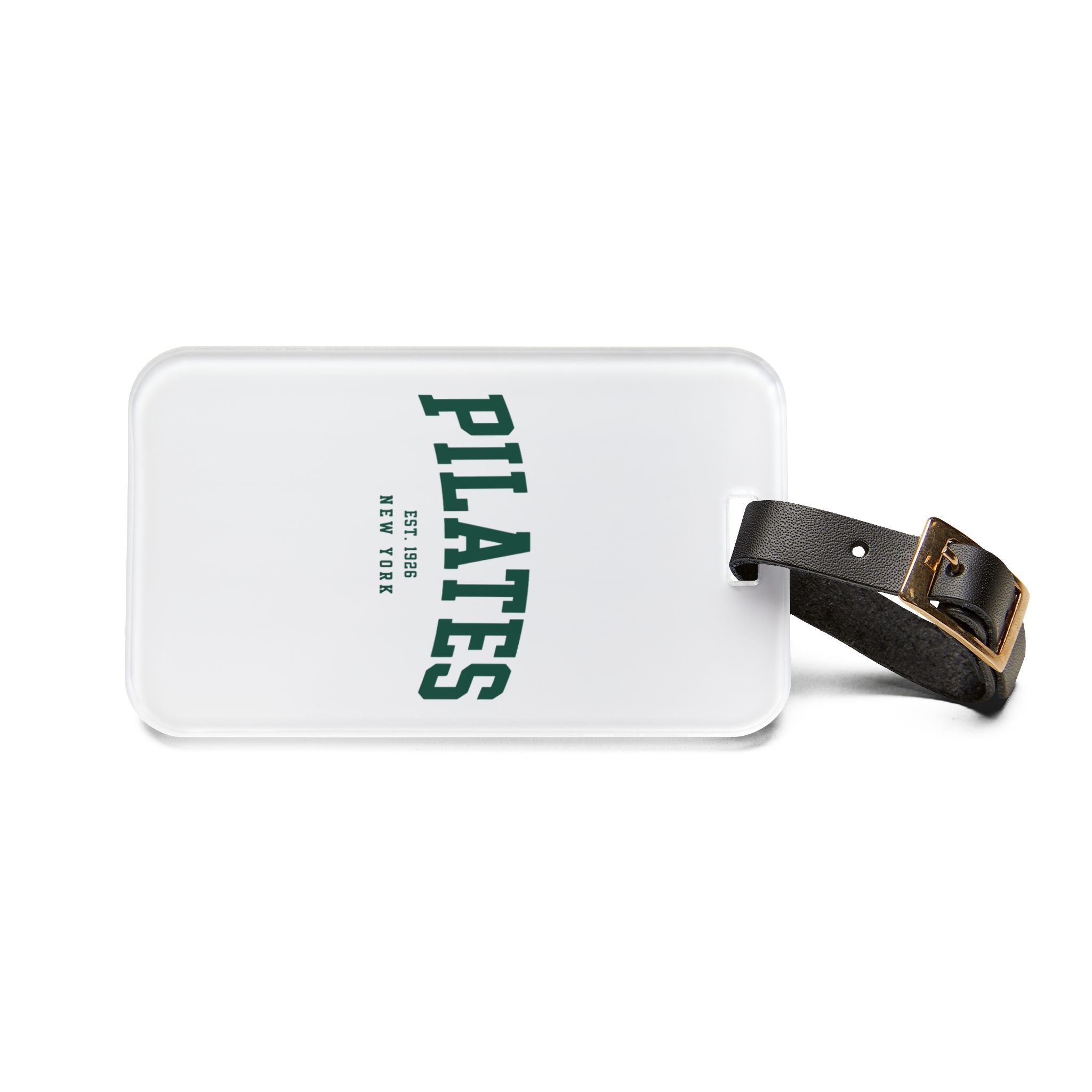 Pilates Luggage Tag — Vintage Collegiate Fitness Bag ID