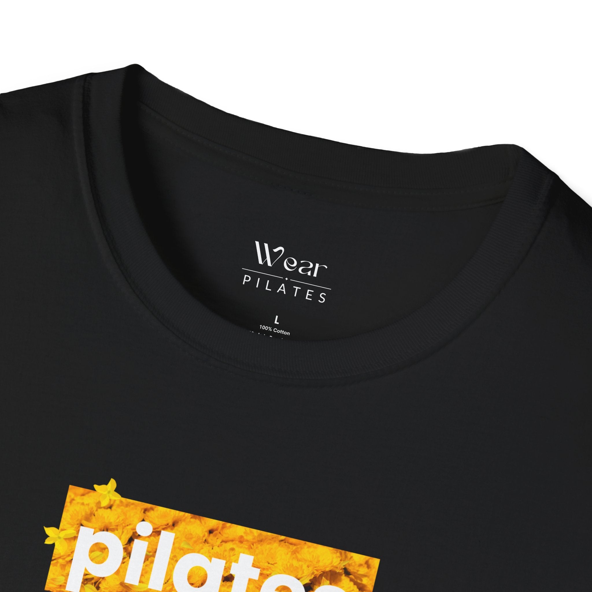 Pilates Sunshine T-Shirt — Retro Yellow Pilates Logo Tee