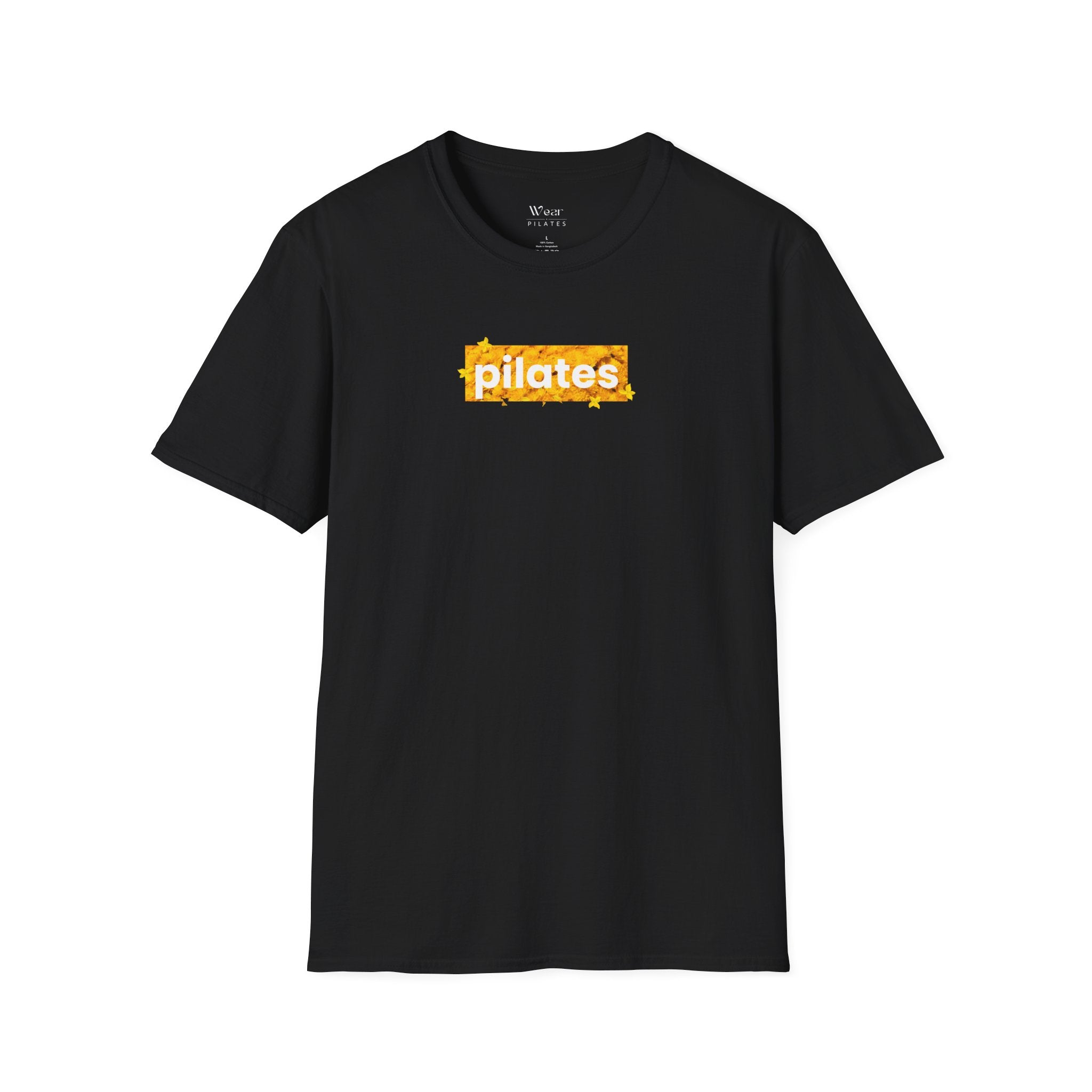 Pilates Sunshine T-Shirt — Retro Yellow Pilates Logo Tee