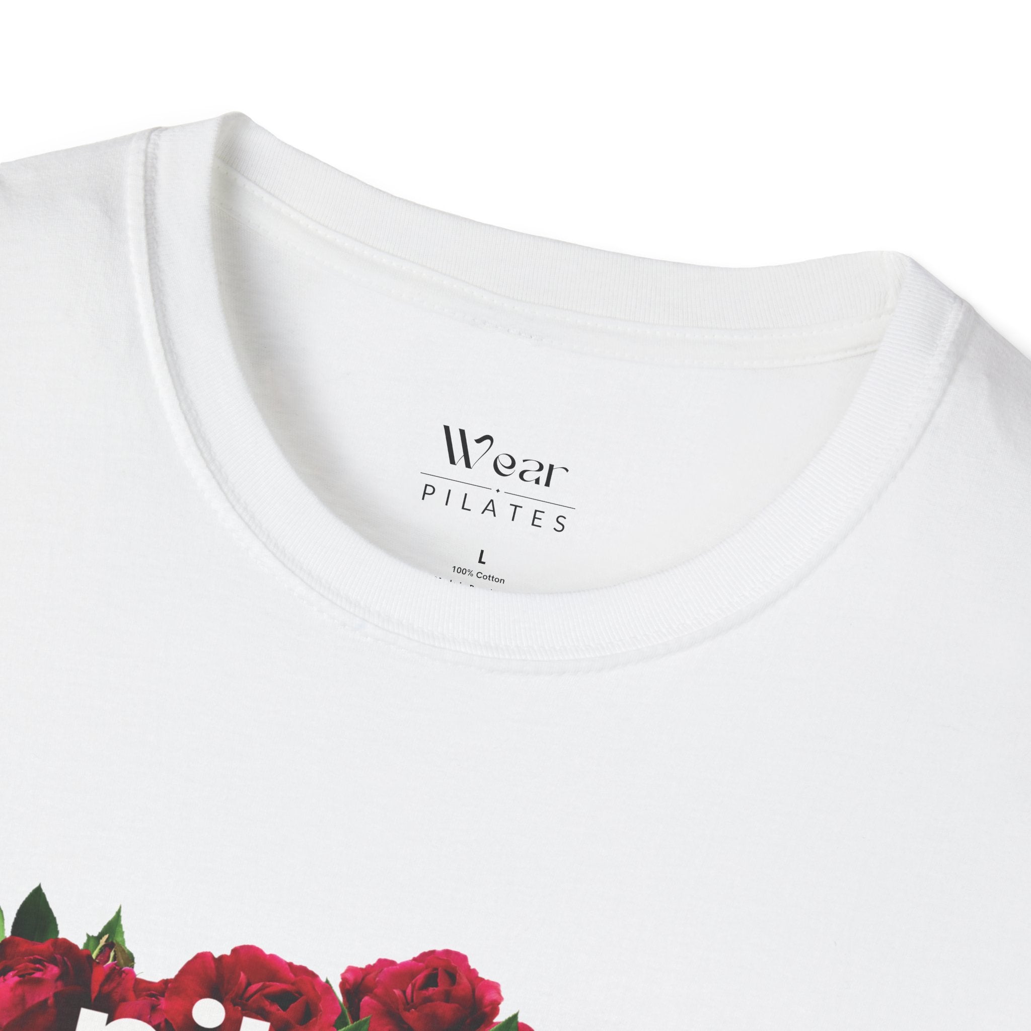 Pilates Floral T-Shirt — Roses Graphic Tee for Fitness & Wellness