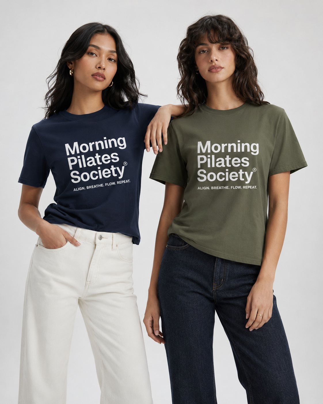 Morning Pilates Society T-Shirt — Align. Breathe. Flow. Repeat. — Women's & Men's Pilates Tee